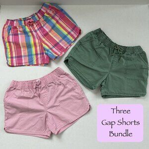 Gap Kids Shorts Girls XXL Pink, Green & Plaid Cotton Pull on Elastic Waist